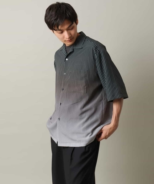 a.v.v（アーヴェヴェ）の「【接触冷感】グラデーションストライプオープンカラーシャツ（シャツ/ブラウス・メンズ・チャコールグレー/ダークインディゴブルー・46/48）」の16枚目の写真