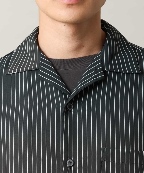 a.v.v（アーヴェヴェ）の「【接触冷感】グラデーションストライプオープンカラーシャツ（シャツ/ブラウス・メンズ・チャコールグレー/ダークインディゴブルー・46/48）」の22枚目の写真