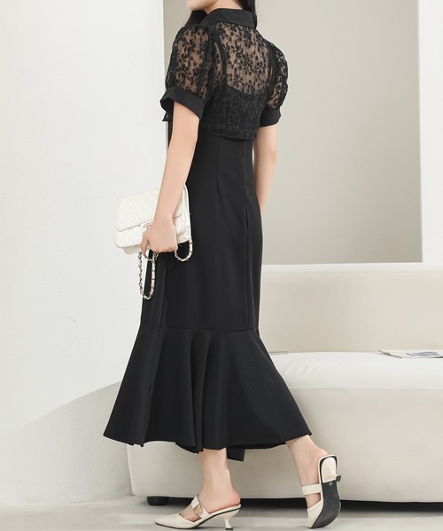 Lace Ladies(レースレディース)の「レース ブラウス× マーメイド キャミソール ワンピース セットアップ(ワンピース・レディース・アイボリー/ブラック・S/FREE)」の22枚目の写真