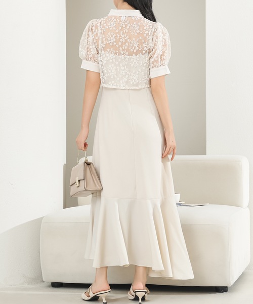 Lace Ladies(レースレディース)の「レース ブラウス× マーメイド キャミソール ワンピース セットアップ(ワンピース・レディース・アイボリー/ブラック・S/FREE)」の18枚目の写真