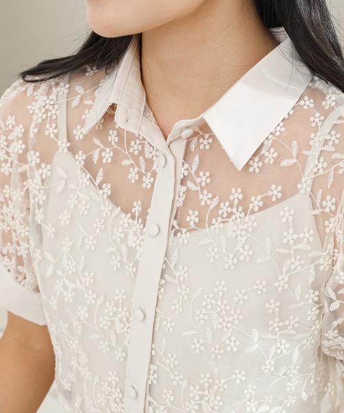Lace Ladies(レースレディース)の「レース ブラウス× マーメイド キャミソール ワンピース セットアップ(ワンピース・レディース・アイボリー/ブラック・S/FREE)」の14枚目の写真