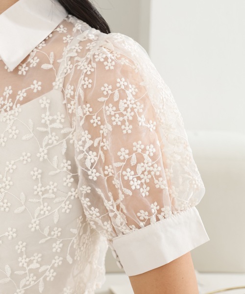 Lace Ladies(レースレディース)の「レース ブラウス× マーメイド キャミソール ワンピース セットアップ(ワンピース・レディース・アイボリー/ブラック・S/FREE)」の12枚目の写真