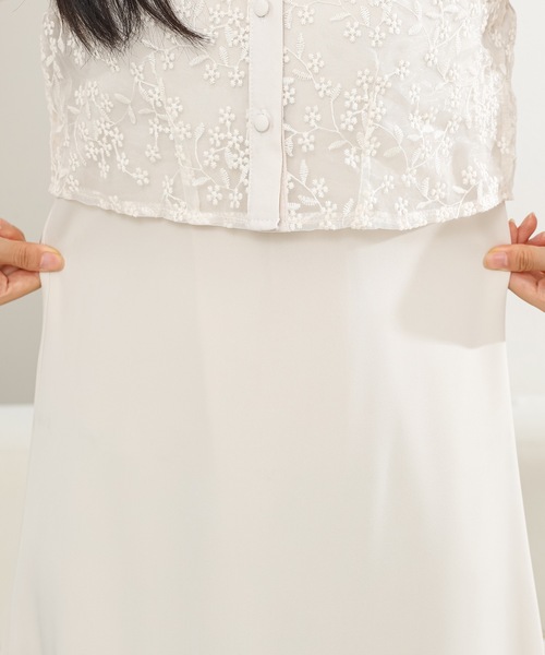Lace Ladies(レースレディース)の「レース ブラウス× マーメイド キャミソール ワンピース セットアップ(ワンピース・レディース・アイボリー/ブラック・S/FREE)」の11枚目の写真