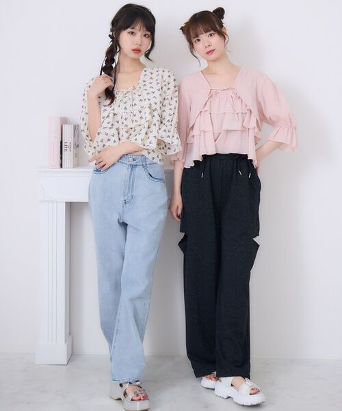 ems excite（エムズエキサイト）の「ティアードビスチェSET（シャツ/ブラウス・レディース・ピンク/ホワイト系その他/ブラック・FREE）」の5枚目の写真