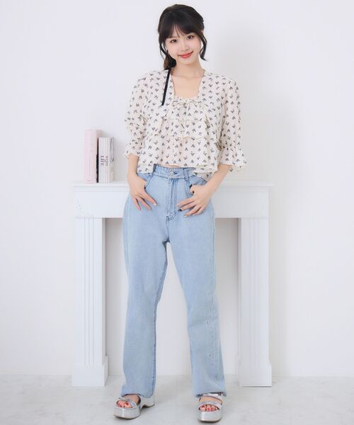 ems excite（エムズエキサイト）の「ティアードビスチェSET（シャツ/ブラウス・レディース・ピンク/ホワイト系その他/ブラック・FREE）」の7枚目の写真