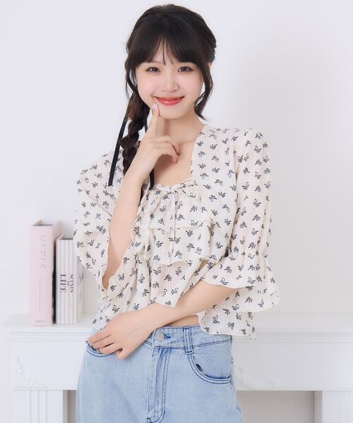 ems excite（エムズエキサイト）の「ティアードビスチェSET（シャツ/ブラウス・レディース・ピンク/ホワイト系その他/ブラック・FREE）」の11枚目の写真