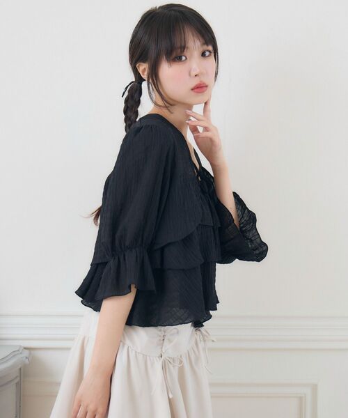 ems excite（エムズエキサイト）の「ティアードビスチェSET（シャツ/ブラウス・レディース・ピンク/ホワイト系その他/ブラック・FREE）」の20枚目の写真