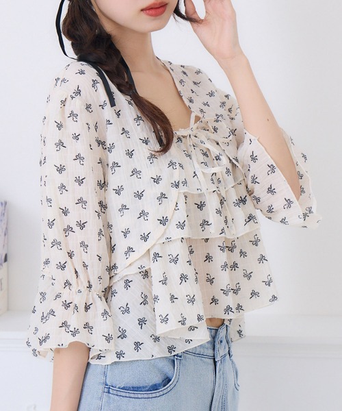 ems excite（エムズエキサイト）の「ティアードビスチェSET（シャツ/ブラウス・レディース・ピンク/ホワイト系その他/ブラック・FREE）」の2枚目の写真