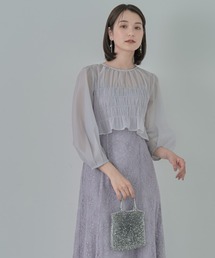 earth music&ecology（アースミュージックアンドエコロジー）の「SET2点シースルーブラウス付きキャミワンピース（ワンピース・レディース）」