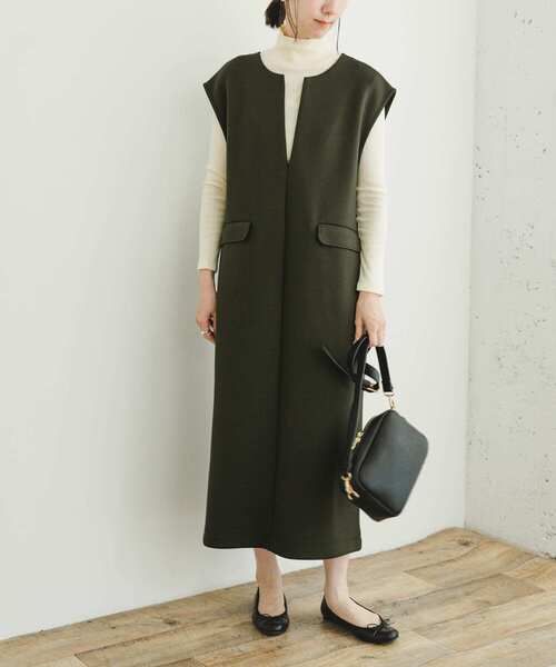 ITEMS URBANRESEARCH(アイテムズ アーバンリサーチ)の「インナーセットダンボールジャンスカ(ジャンパースカート・レディース・モカ/ブラック/オリーブ・FREE)」の22枚目の写真