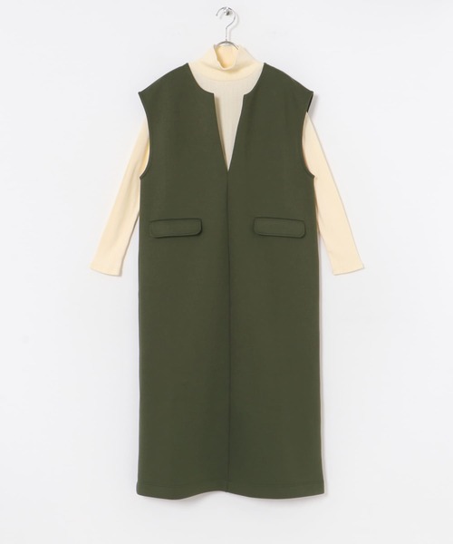 ITEMS URBANRESEARCH(アイテムズ アーバンリサーチ)の「インナーセットダンボールジャンスカ(ジャンパースカート・レディース・モカ/ブラック/オリーブ・FREE)」の9枚目の写真