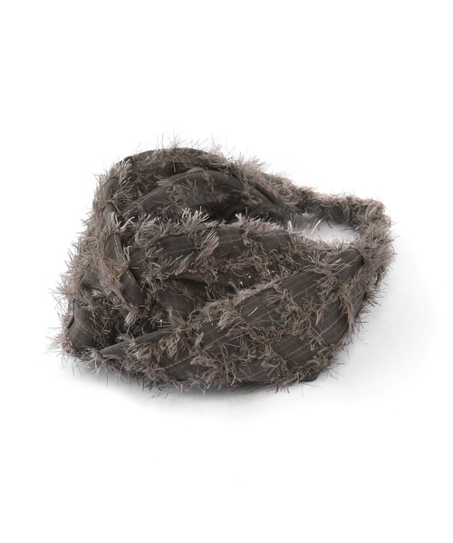 ANEMONE（アネモネ）の「シャギーラメターバン（ヘアバンド・レディース・ホワイト/ブラウン/ベージュ・FREE）」の4枚目の写真