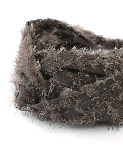 ANEMONE（アネモネ）の「シャギーラメターバン（ヘアバンド・レディース・ホワイト/ブラウン/ベージュ・FREE）」の8枚目の写真