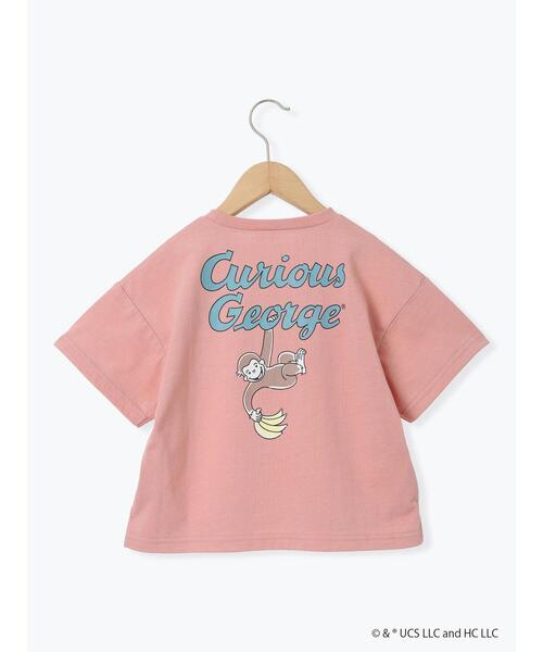 Samansa Mos2 Lagom（サマンサモスモスラーゴム）の「【おさるのジョージ】バックプリント5分袖Tシャツ（Tシャツ/カットソー・キッズ・ピンク/グリーン/イエロー・100/110/120/130/95）」の3枚目の写真