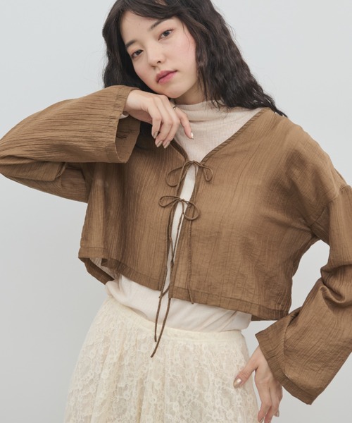 paravion（パラビオン）の「2wayリボンブラウス（シャツ/ブラウス・レディース・ブラック/モカ・FREE）」の18枚目の写真