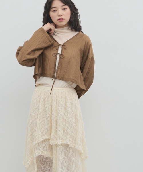 paravion（パラビオン）の「2wayリボンブラウス（シャツ/ブラウス・レディース・ブラック/モカ・FREE）」の15枚目の写真