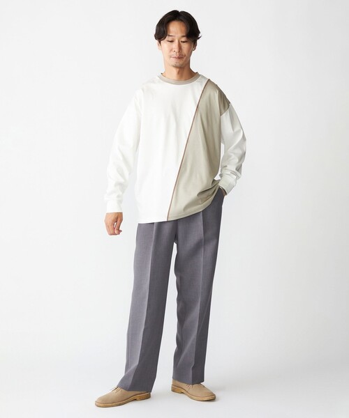 【セール】SHIPS: カラースラント パネル 長袖 Tシャツ（Tシャツ/カットソー）｜SHIPS（シップス）