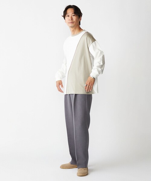 【セール】SHIPS: カラースラント パネル 長袖 Tシャツ（Tシャツ/カットソー）｜SHIPS（シップス）
