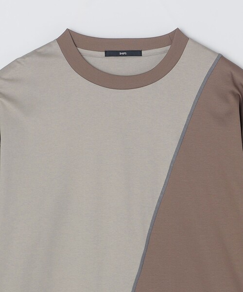 【セール】SHIPS: カラースラント パネル 長袖 Tシャツ（Tシャツ/カットソー）｜SHIPS（シップス）