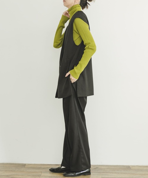 ITEMS URBANRESEARCH（アイテムズ アーバンリサーチ）の「ジレ×パンツセット（パンツドレス・レディース・ブラック/ベージュ・FREE）」の4枚目の写真