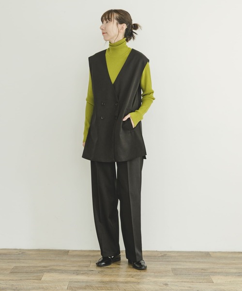 ITEMS URBANRESEARCH（アイテムズ アーバンリサーチ）の「ジレ×パンツセット（パンツドレス・レディース・ブラック/ベージュ・FREE）」の6枚目の写真