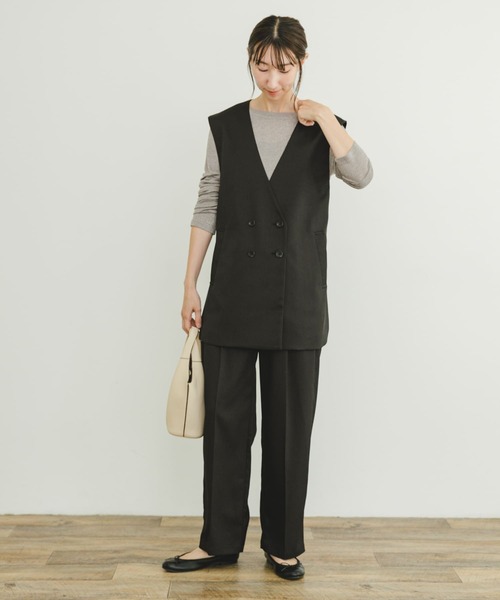 ITEMS URBANRESEARCH（アイテムズ アーバンリサーチ）の「ジレ×パンツセット（パンツドレス・レディース・ブラック/ベージュ・FREE）」の10枚目の写真