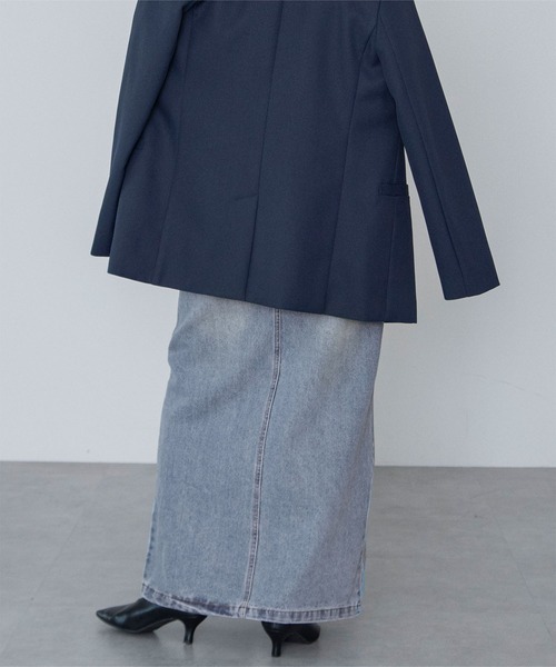 UR'S(ユアーズ)の「アシメデザインデニムスカート(デニムスカート・レディース・グレー/ブルー・M)」の4枚目の写真