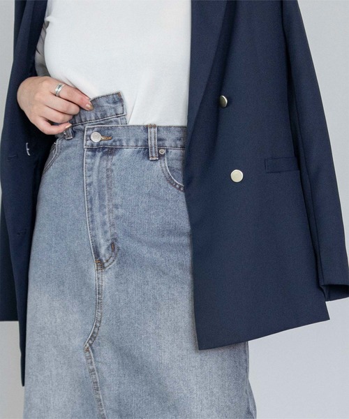 UR'S(ユアーズ)の「アシメデザインデニムスカート(デニムスカート・レディース・グレー/ブルー・M)」の5枚目の写真