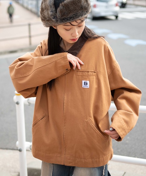 WEGO（ウィゴー）の「WEGO/ワーカーズZIPジャケット（ブルゾン・メンズ・カーキ/ブラック系その他/ブラウン・MEDIUM/LARGE）」の6枚目の写真