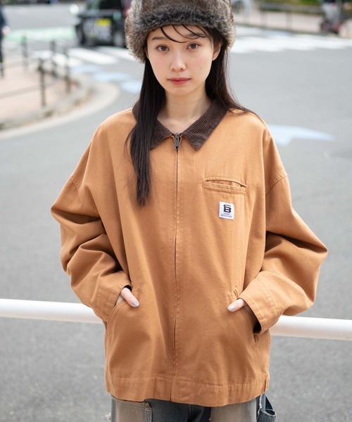 WEGO（ウィゴー）の「WEGO/ワーカーズZIPジャケット（ブルゾン・メンズ・カーキ/ブラック系その他/ブラウン・MEDIUM/LARGE）」の5枚目の写真