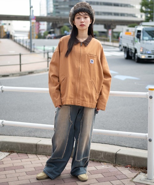 WEGO（ウィゴー）の「WEGO/ワーカーズZIPジャケット（ブルゾン・メンズ・カーキ/ブラック系その他/ブラウン・MEDIUM/LARGE）」の4枚目の写真