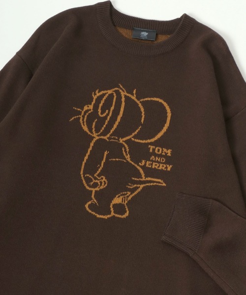 Tom&Jerry(トムアンドジェリー)の「Tom and Jerry/トムとジェリー キャラクター オーバーサイズ ジャガード刺繍ニット レディース メンズ(ニット/セーター・レディース・スミクロ/グレイッシュブルー/ブラウン/オフホワイト・LL/M/L)」の16枚目の写真