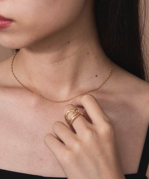 SETUP7(セットアップセブン)の「【SETUP7】glitter chain necklace グリッターチェーンネックレス NKS(ネックレス・レディース・ゴールド/シルバー・FREE)」の2枚目の写真
