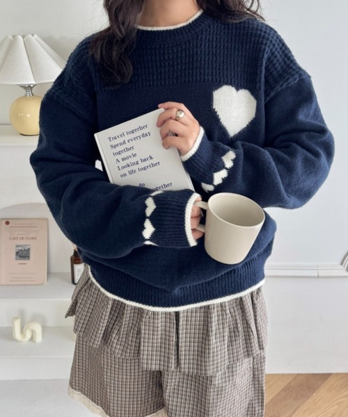 セール】ポイントハートニットトップス（ニット/セーター）｜SOLLON