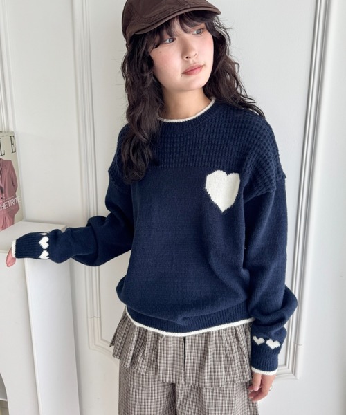 セール】ポイントハートニットトップス（ニット/セーター）｜SOLLON