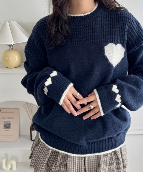 セール】ポイントハートニットトップス（ニット/セーター）｜SOLLON