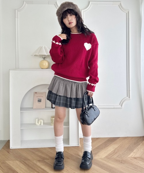 セール】ポイントハートニットトップス（ニット/セーター）｜SOLLON