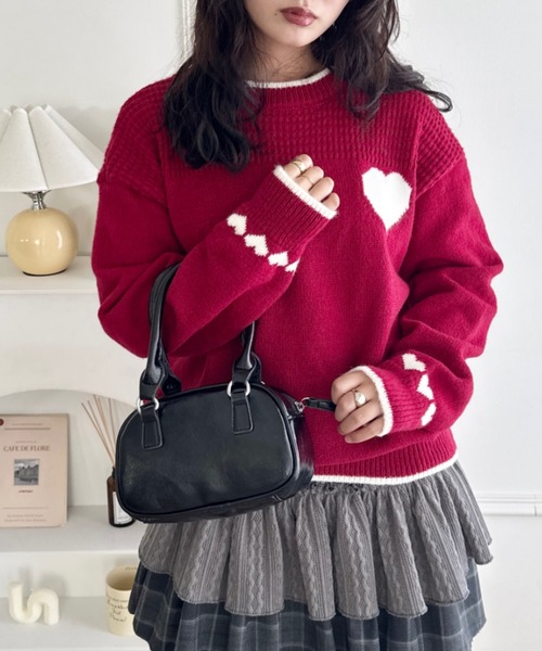 セール】ポイントハートニットトップス（ニット/セーター）｜SOLLON