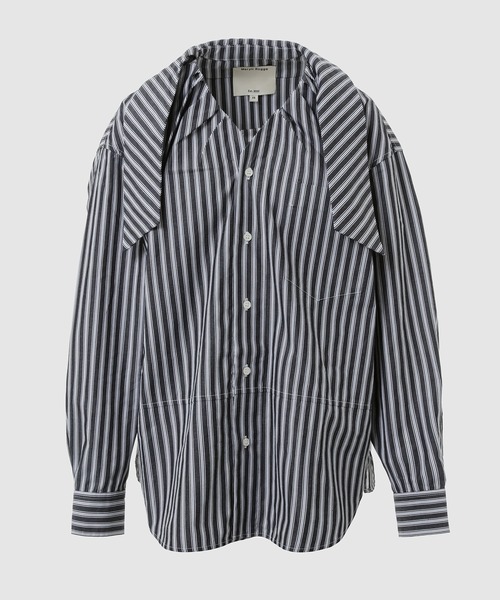 Meryll Rogge メリル ロッゲ フード付き ブラウス シャツ MERYLL ROGGE フーデッド シャツ | ブルー | FARFETCH JP