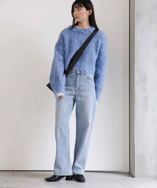 セール】シャギークロップドニットトップス（ニット/セーター