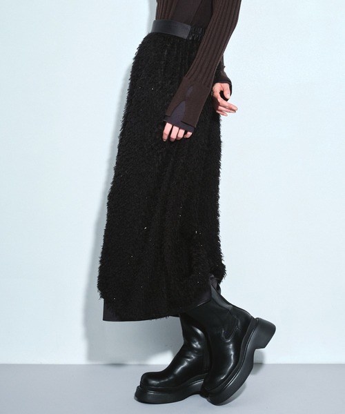 UNITED TOKYO(ユナイテッドトウキョウ)の「【3way】ファブリックレイヤードマキシスカート|オケージョン/春服(スカート・レディース・ブラック/ホワイト・FREE)」の18枚目の写真