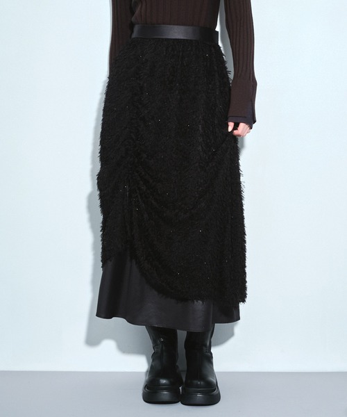 UNITED TOKYO(ユナイテッドトウキョウ)の「【3way】ファブリックレイヤードマキシスカート|オケージョン/春服(スカート・レディース・ブラック/ホワイト・FREE)」の19枚目の写真