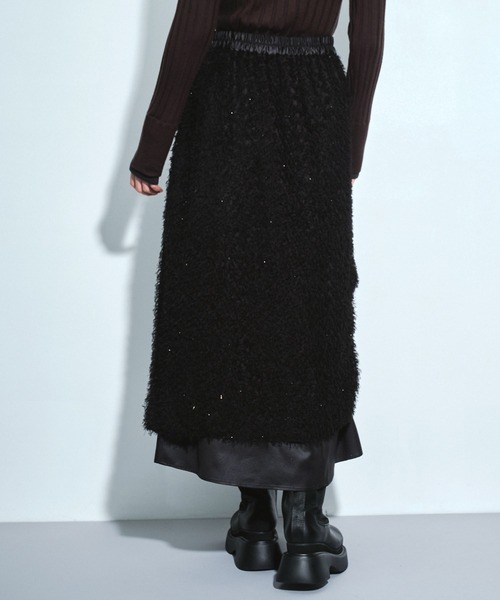UNITED TOKYO(ユナイテッドトウキョウ)の「【3way】ファブリックレイヤードマキシスカート|オケージョン/春服(スカート・レディース・ブラック/ホワイト・FREE)」の17枚目の写真
