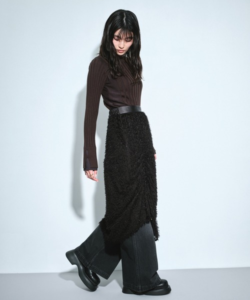 UNITED TOKYO(ユナイテッドトウキョウ)の「【3way】ファブリックレイヤードマキシスカート|オケージョン/春服(スカート・レディース・ブラック/ホワイト・FREE)」の20枚目の写真