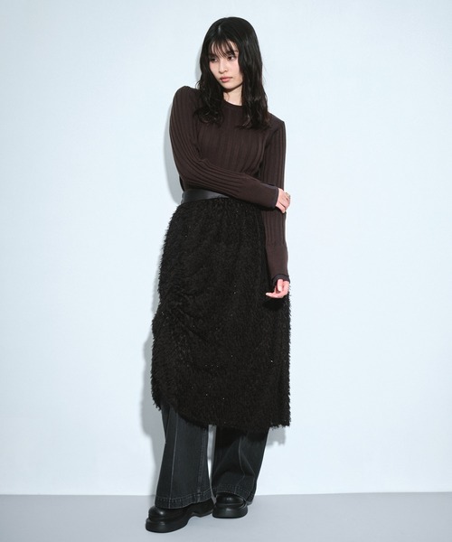 UNITED TOKYO(ユナイテッドトウキョウ)の「【3way】ファブリックレイヤードマキシスカート|オケージョン/春服(スカート・レディース・ブラック/ホワイト・FREE)」の21枚目の写真