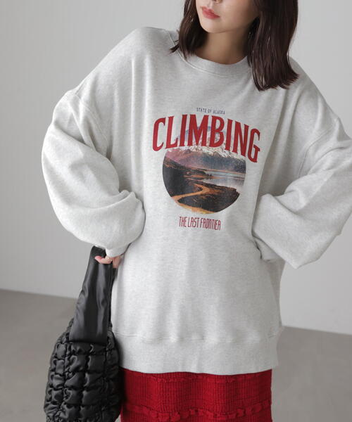 FREE'S MART(フリーズマート)の「◆マウンテンプリントビッグスウェット(スウェット・レディース・ネイビー/ホワイト/グレー・FREE)」の2枚目の写真