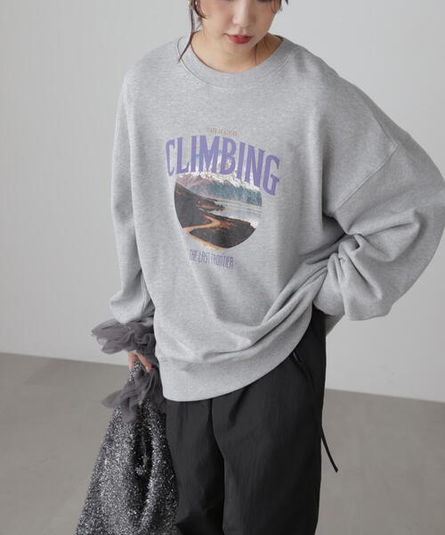 FREE'S MART(フリーズマート)の「◆マウンテンプリントビッグスウェット(スウェット・レディース・ネイビー/ホワイト/グレー・FREE)」の5枚目の写真