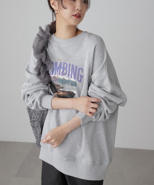 FREE'S MART(フリーズマート)の「◆マウンテンプリントビッグスウェット(スウェット・レディース・ネイビー/ホワイト/グレー・FREE)」の8枚目の写真