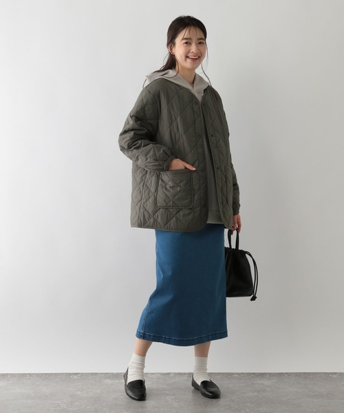 GLOBAL WORK Smile Seed Store（グローバルワーク スマイルシードストア）の「エアサーマルキルトブルゾン/116028（ブルゾン・レディース・カーキ/ブラック/アイボリー・X-LARGE/SMALL/LARGE/MEDIUM）」の14枚目の写真