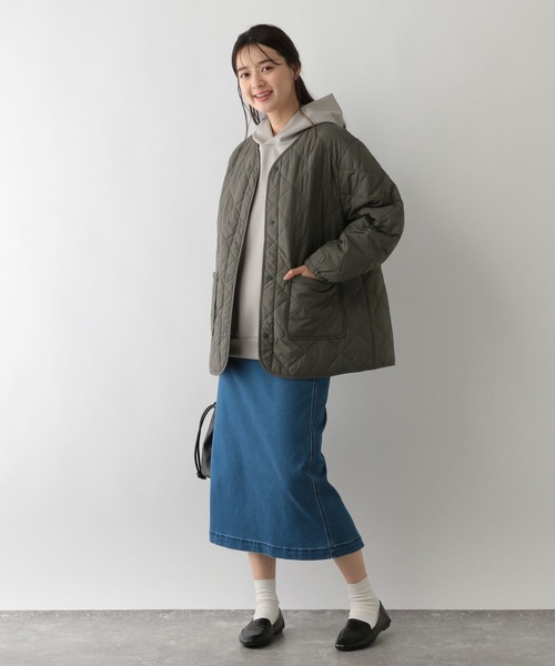 GLOBAL WORK Smile Seed Store（グローバルワーク スマイルシードストア）の「エアサーマルキルトブルゾン/116028（ブルゾン・レディース・カーキ/ブラック/アイボリー・X-LARGE/SMALL/LARGE/MEDIUM）」の15枚目の写真